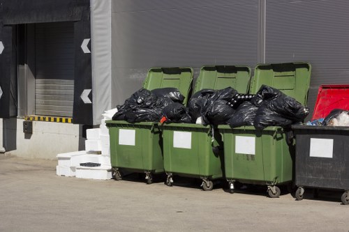 Clean and organized construction site after waste clearance